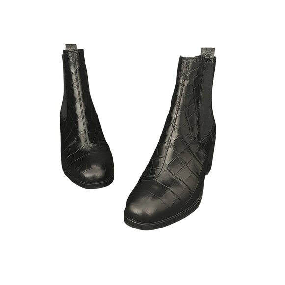 Rag & Bones Shoes - Rag & Bone Walker ll Women's Black Leather Croc Print Ankle Boots, Sz 36.5 NWOB